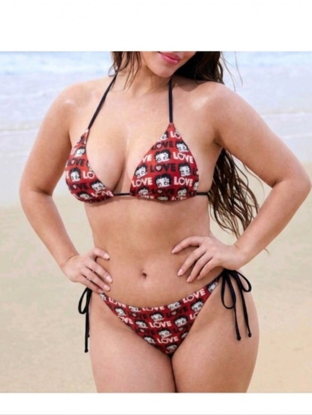 BETTY BOOP Love Print Bikini Set